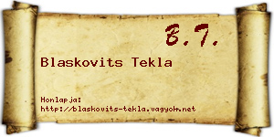 Blaskovits Tekla névjegykártya